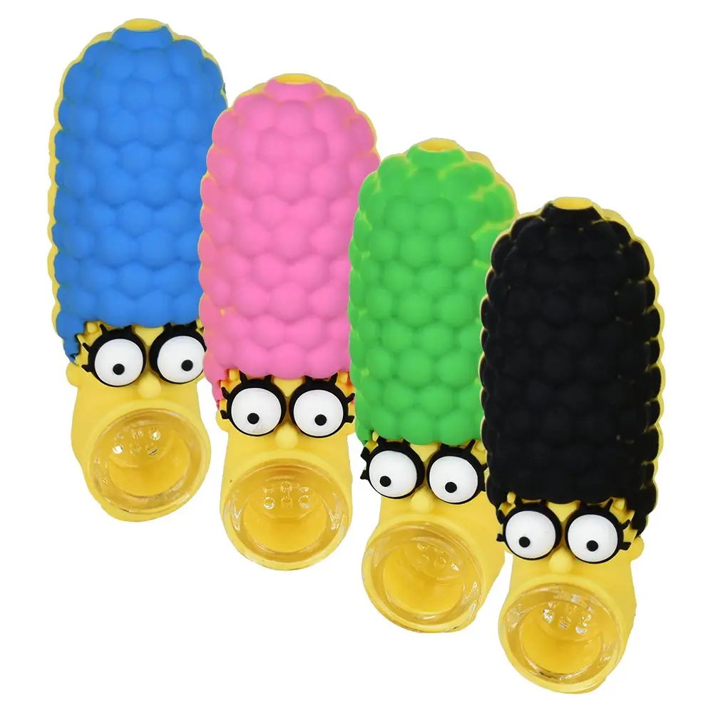 Marge Simpson Hair Lady Silicone Hand Pipe - 3.5" 1