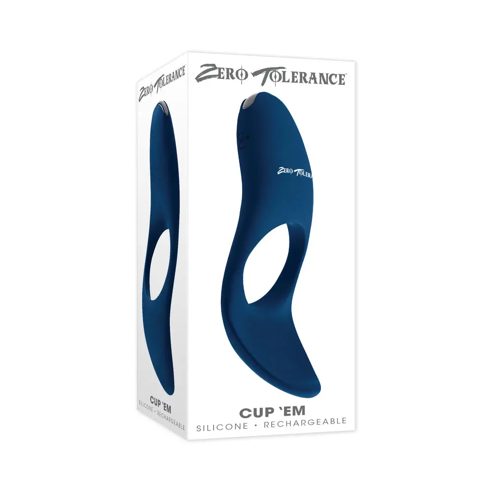 Zero Tolerance Cup 'Em Rechargeable Ball Cup C-Ring Silicone Blue 1