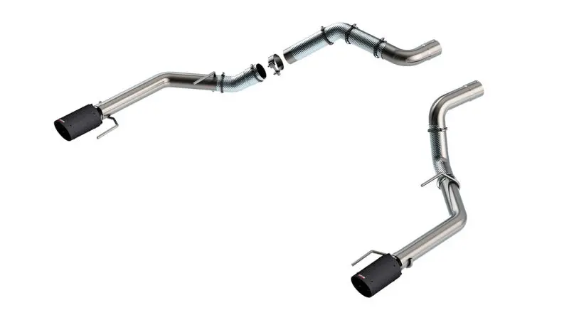 Borla 21-23 Ford Raptor 3In Tail Pipe Kit 4.5In Tip - Carbon Fiber Black Anodized 1