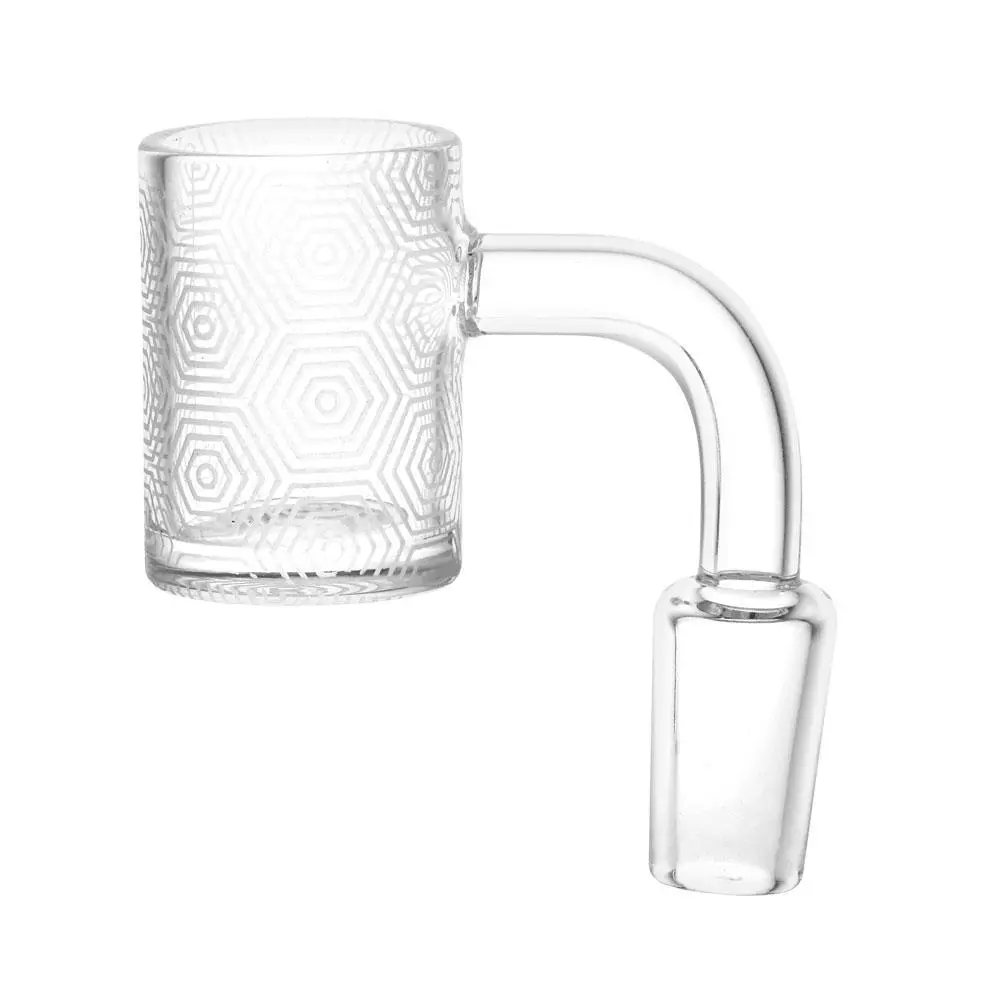 Concentric Hexagons Etched Quartz Banger | 14Mm Male 1