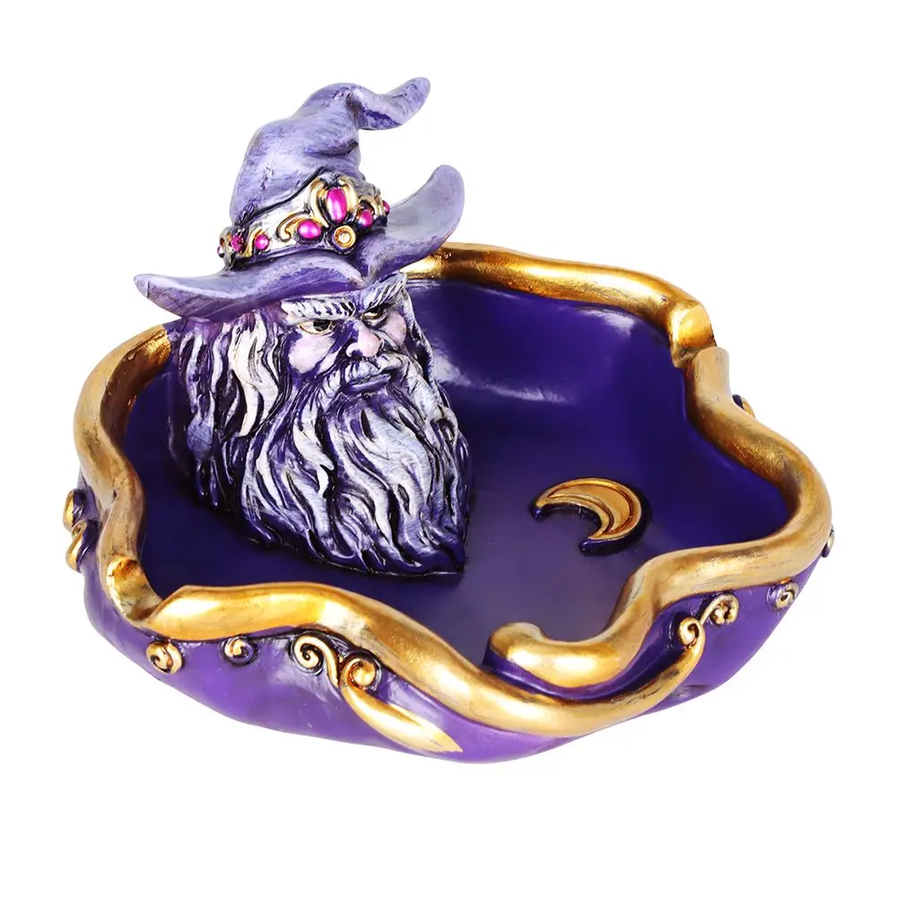 Moon Wizard Polyresin Ashtray - 5" X 4.8" 1