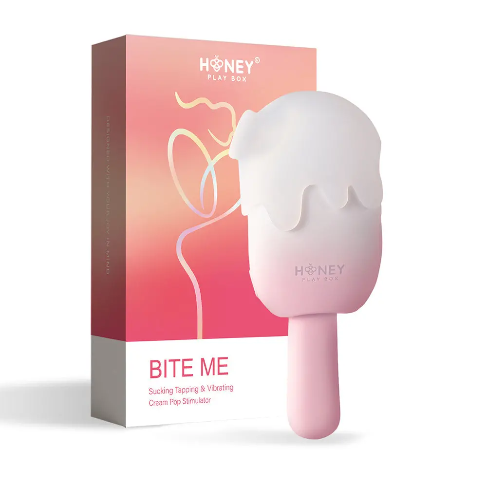 Honey Play Box Bite Me Sucking Tapping & Vibrating Cream Pop Stimulator 1