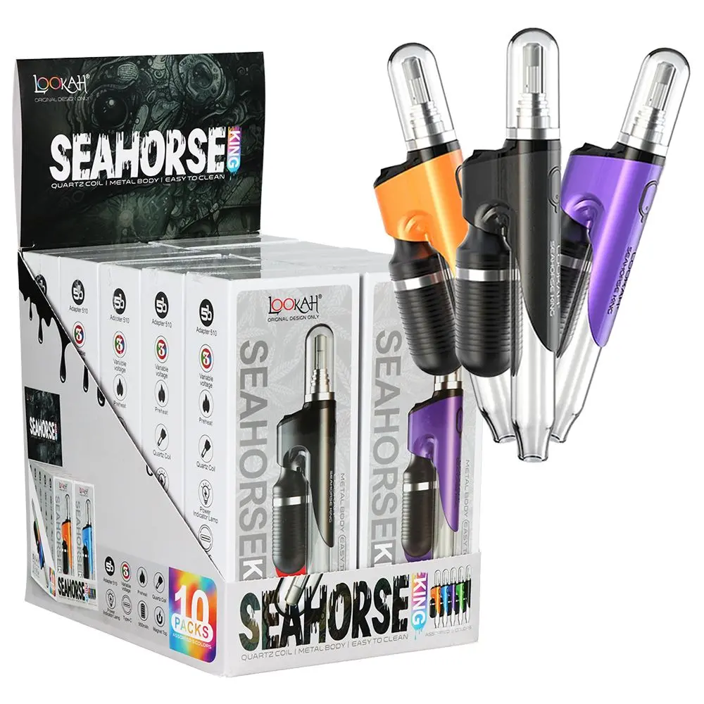 10Ct Display - Lookah Seahorse King Electric Dab Pen - 950Mah / Assorted Colors 1