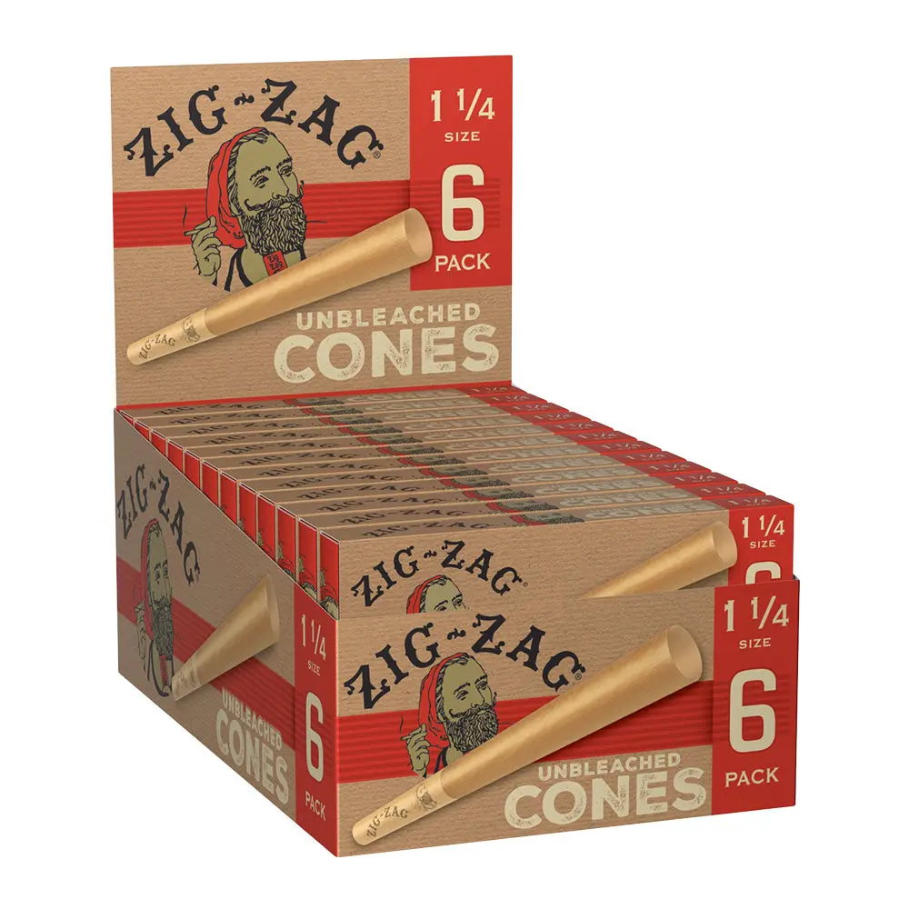 Zig Zag Unbleached Paper Cones - 6Pk / 1 1/4" 24Pcs 1