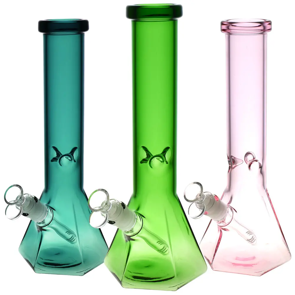 Hextasy Hexagonal Beaker Water Pipe - 12"/14Mm F/Colors Vary 1