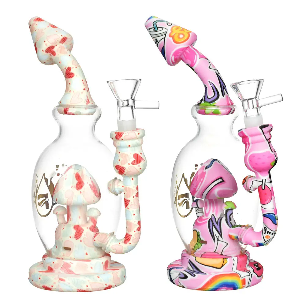 Pulsar Shroom Celebration Water Pipe | 8" | 14Mm F 1
