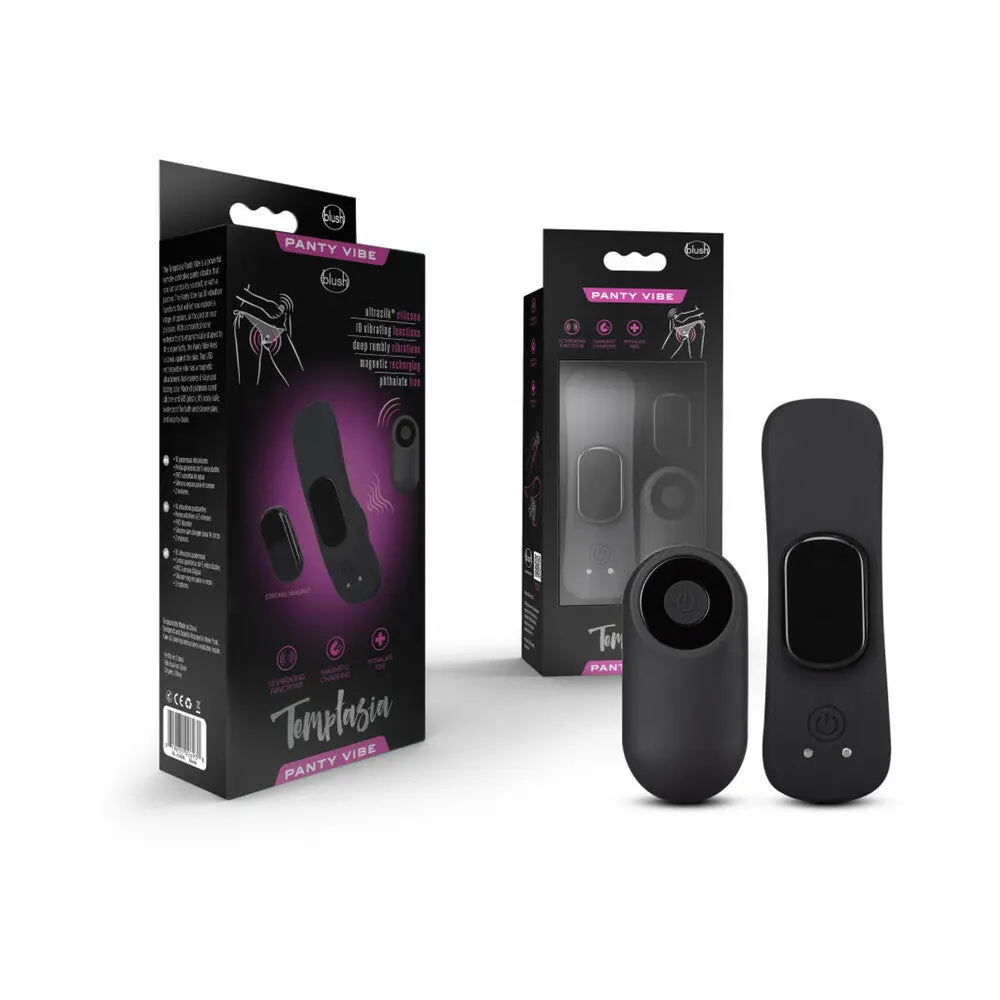 Temptasia Panty Vibe Rechargeable Remote-Controlled Silicone Wearable Vibrator Black 1