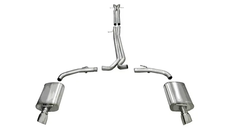 Corsa 2010-2019 Ford Taurus Sho 3.5L V6 Turbo Polished Sport Cat-Back Exhaust 1