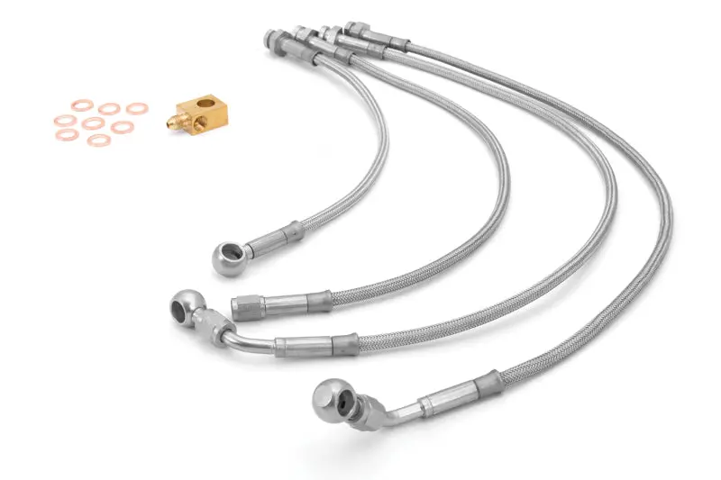 Rugged Ridge Brake Hose Kit Braided Stainless 07-18 Jeep Wrangler 1