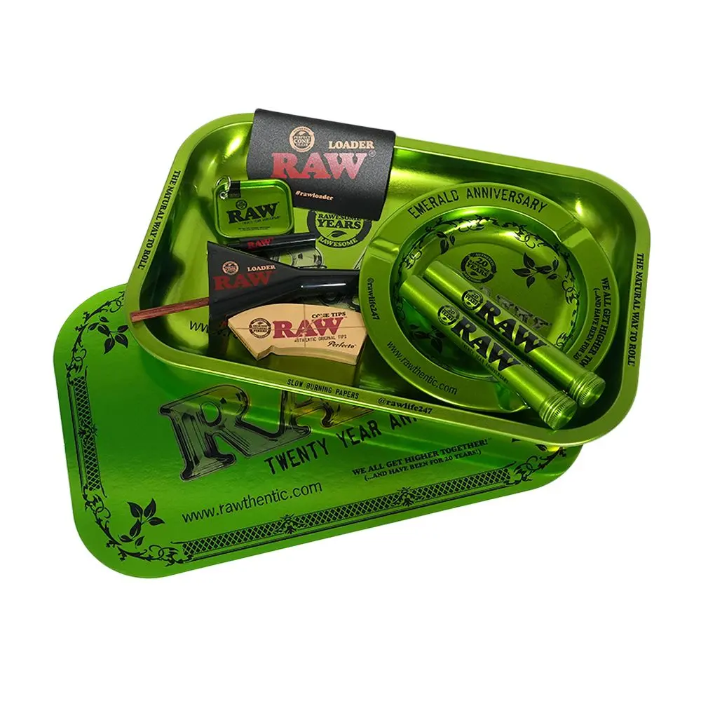 Raw 20Th Anniversary Emerald Smoker's Kit 1