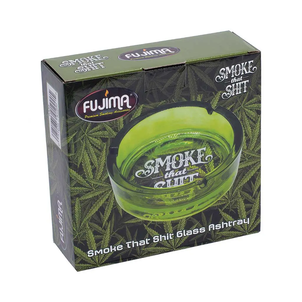 Green Smoke That Shit Glass Ashtray 2