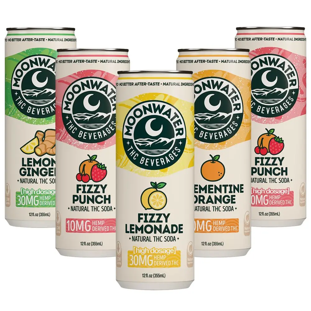 Moonwater Natural Hemp-Derived D9 Thc Infused Soda | 12Fl Oz Can | 24Ct Case 1