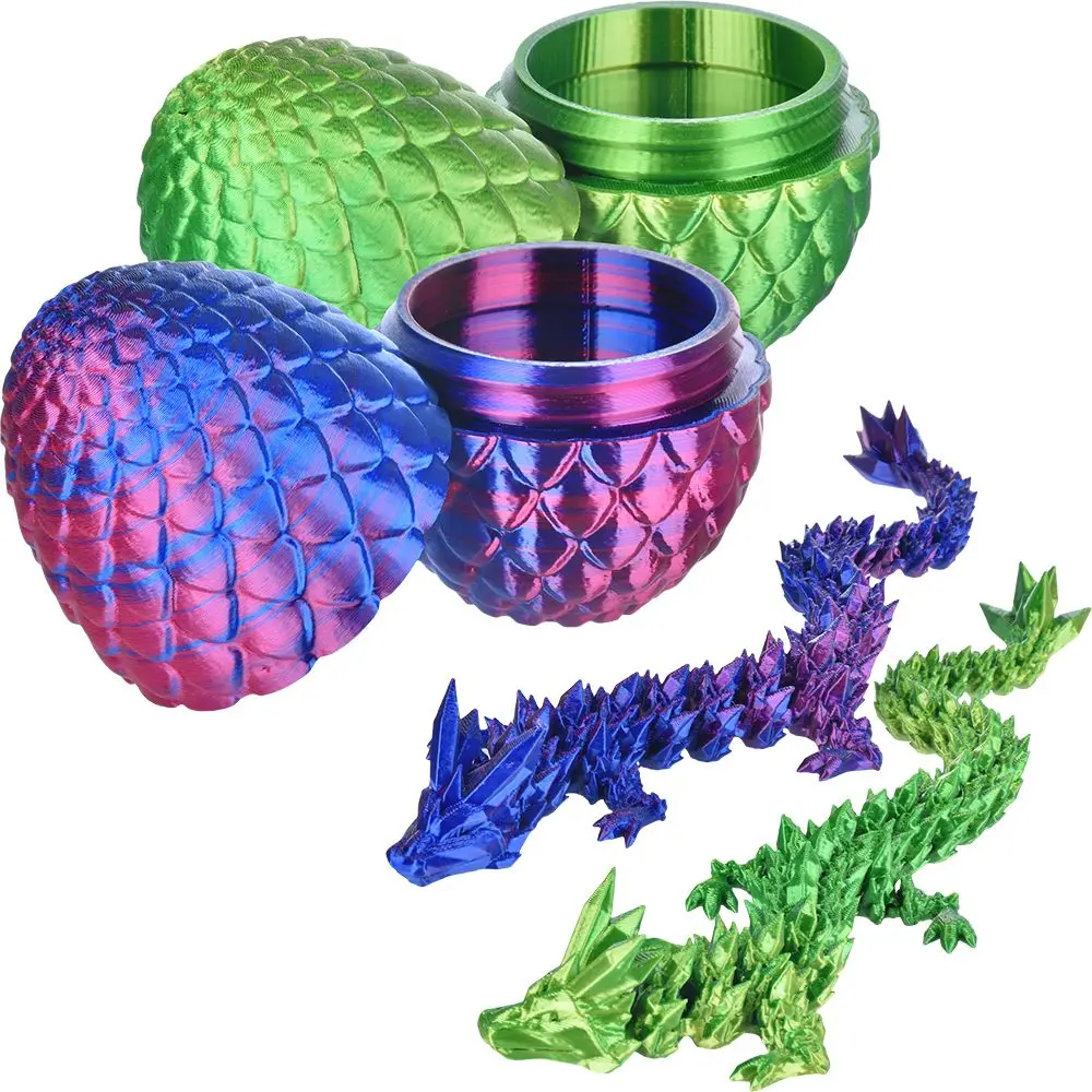 Dragon Egg Surprise 3D Printed Dragon Figurine | 11" 1