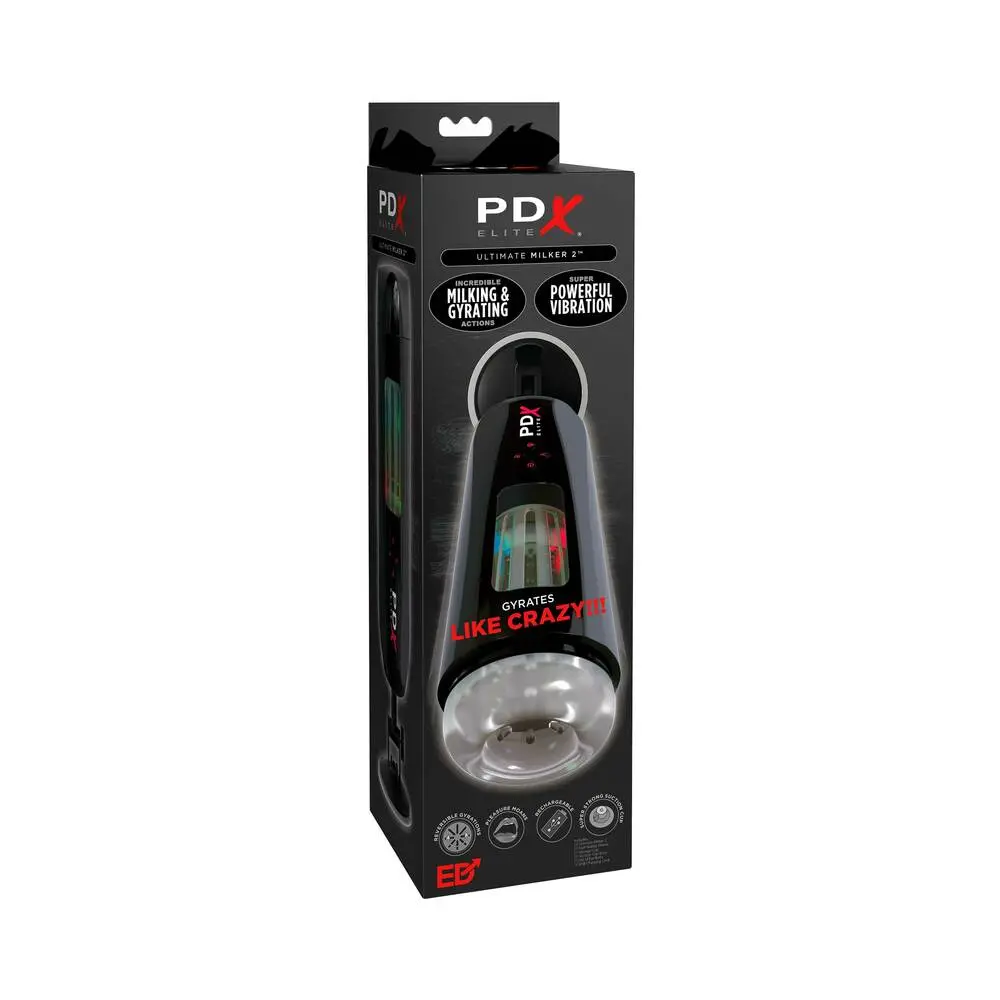 Pdx Elite Ultimate Milker 2 Rechargeable Gyrating Suction Stroker With Hands-Free Suction Cup 1