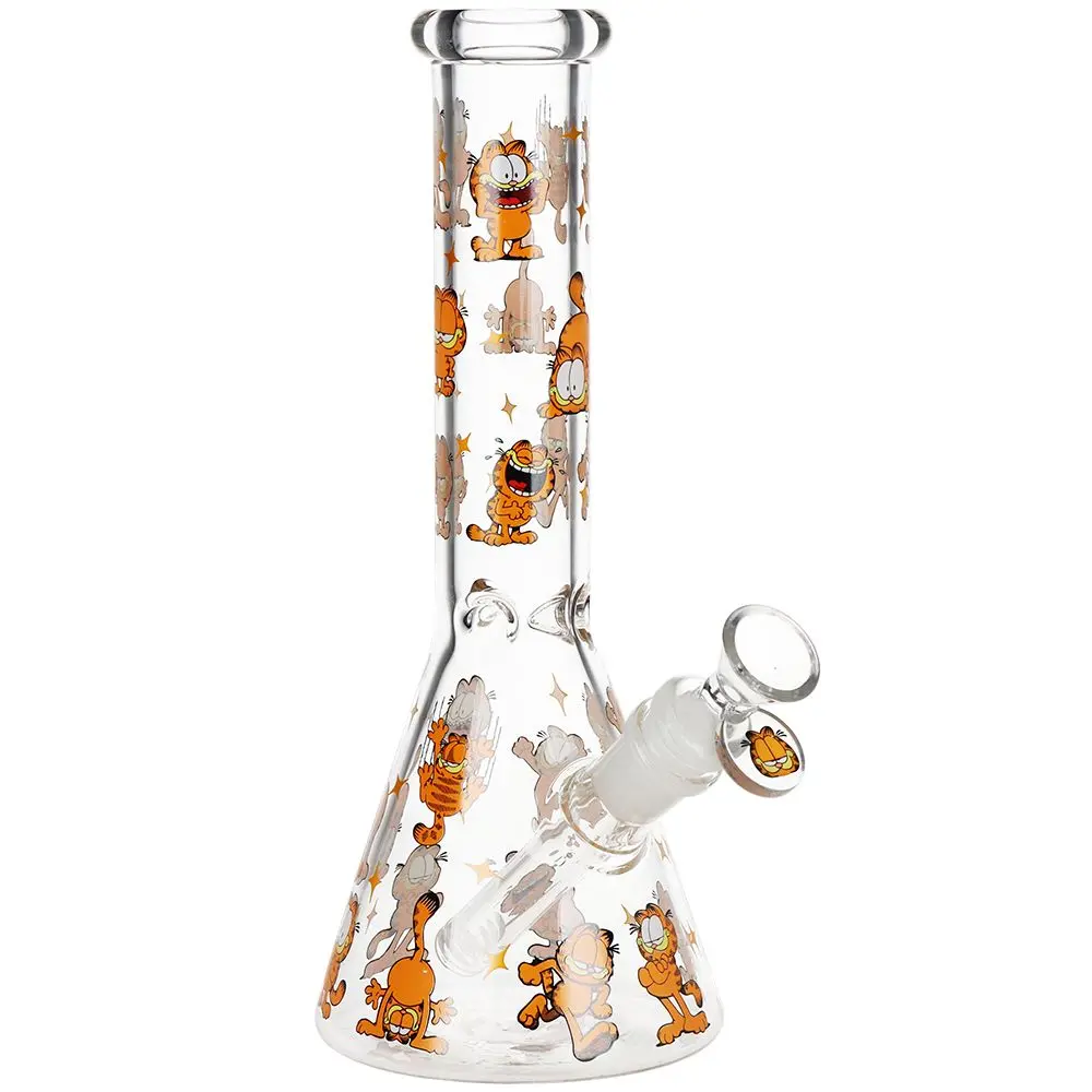 Stoned Orange Cat Beaker Glass Water Pipe - 10" / 14Mm F 1