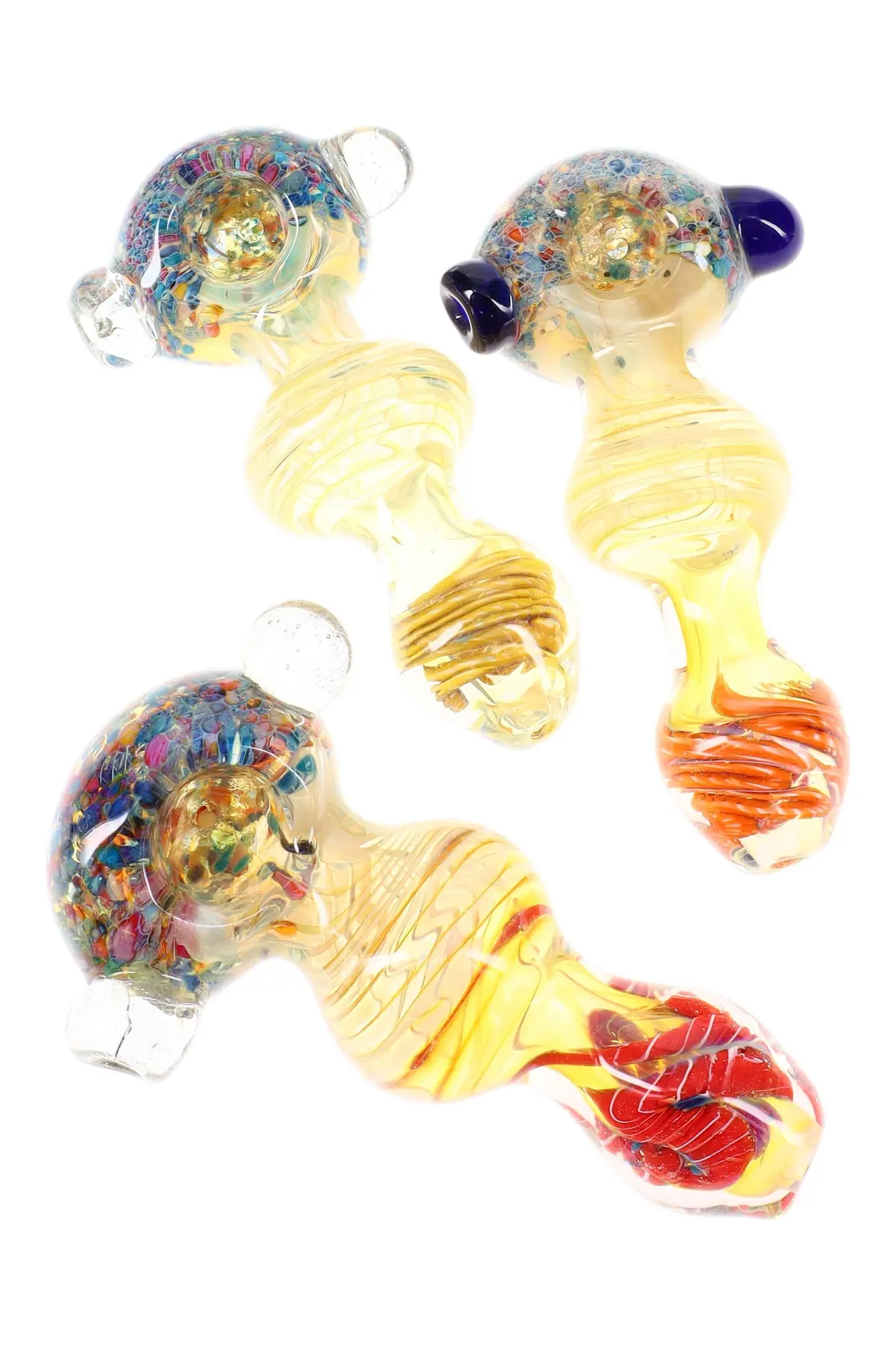 Color Changing Confetti Frit Glass Spoon Pipe “Confetti Pop” – 5″ – Assorted Colors 1