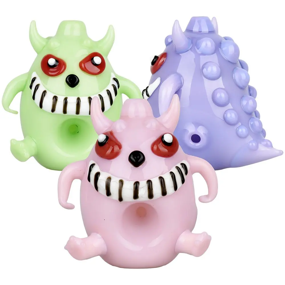 Alien Party Monster Glass Hand Pipe - 2.5" / Colors Vary 1