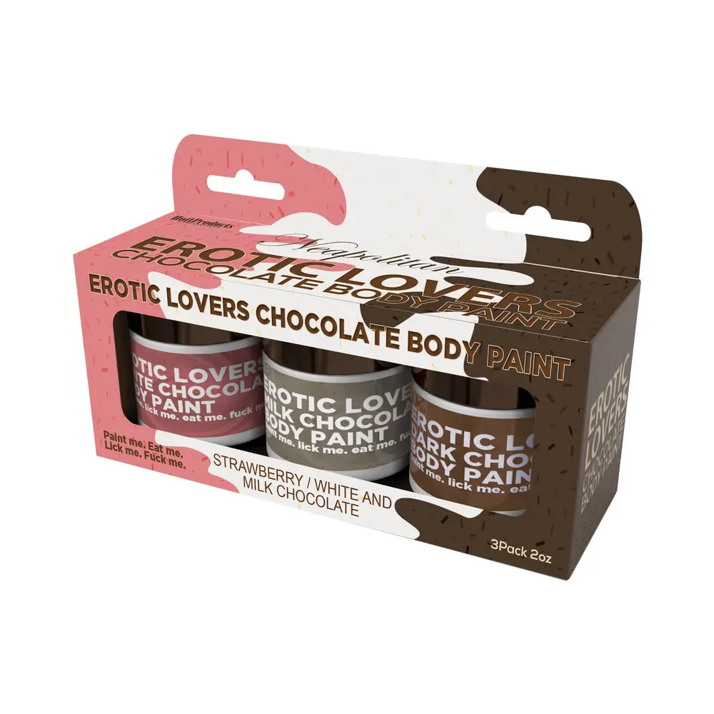 Erotic Chocolate Body Paints White/Milk Chocolate&Strawberry (3 Pack) 1