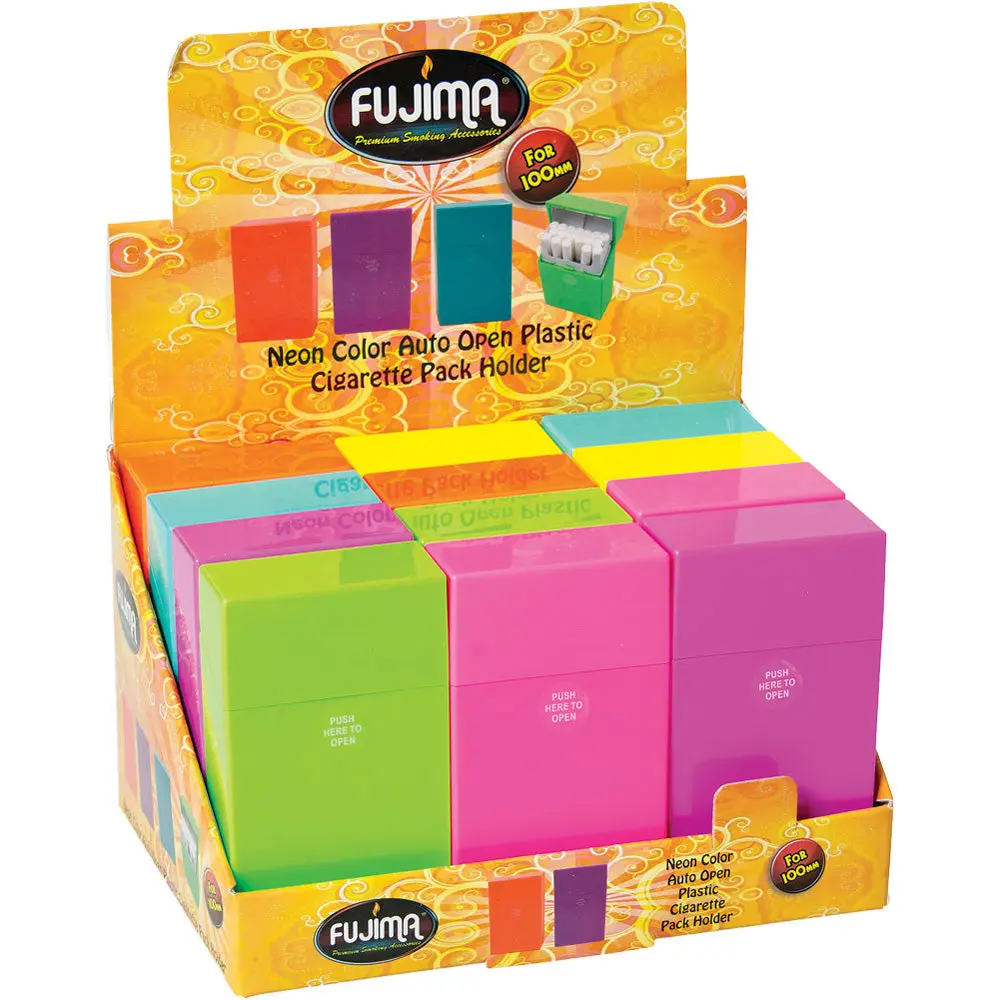 Fujima Neon Color Cig Case - 100Mm/ Assorted Colors - 12Pc Disp 1