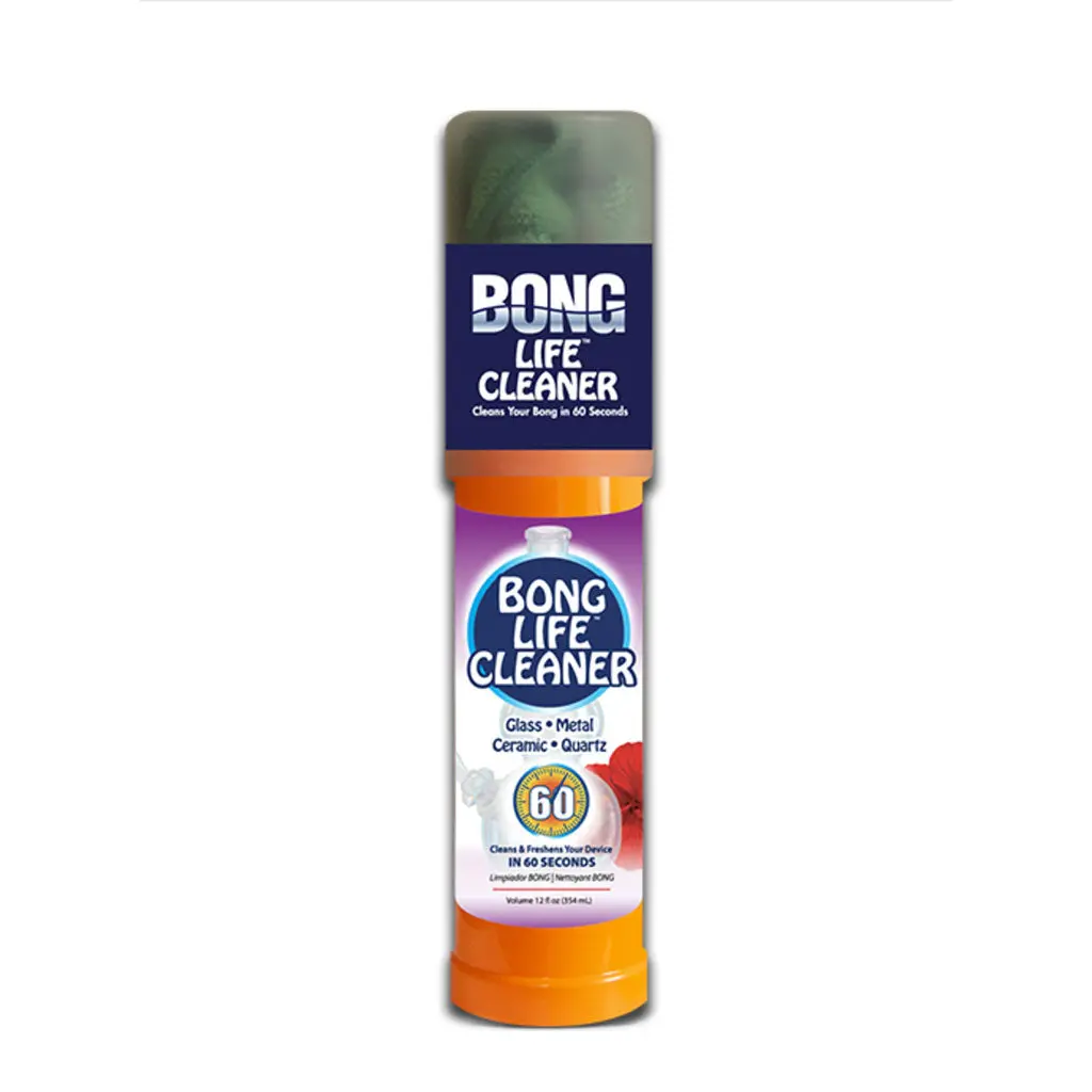Repel-Aide Bong Life Cleaner 12Oz Bottle Kit With Cup Cap, Microfiber Towel, Particles & Solution 1