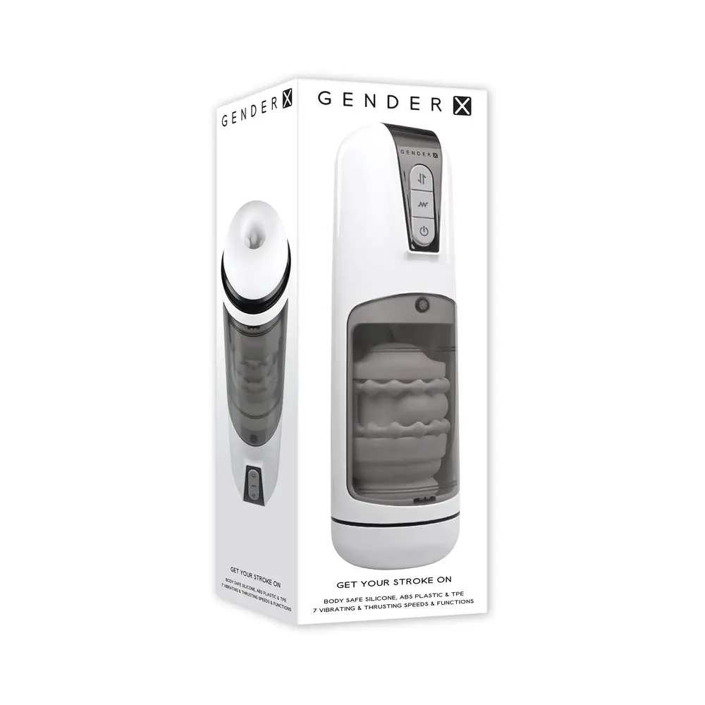 Gender X Get Your Stroke On Rechargeable Stroker Tpe White 1