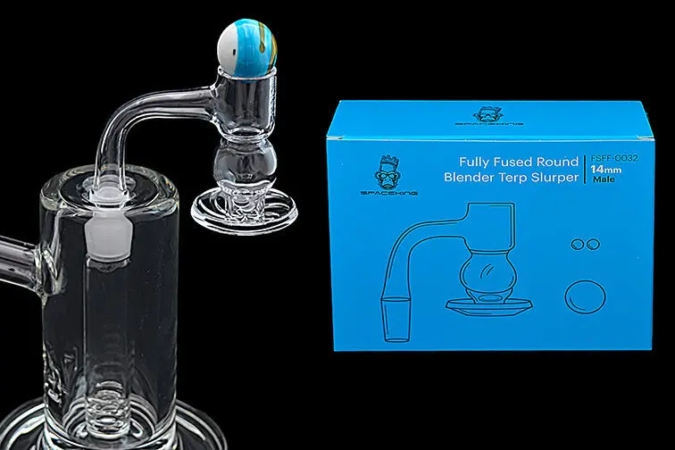 Space King Fully Fused Round Blender Terp Slurper (Light Blue) 1