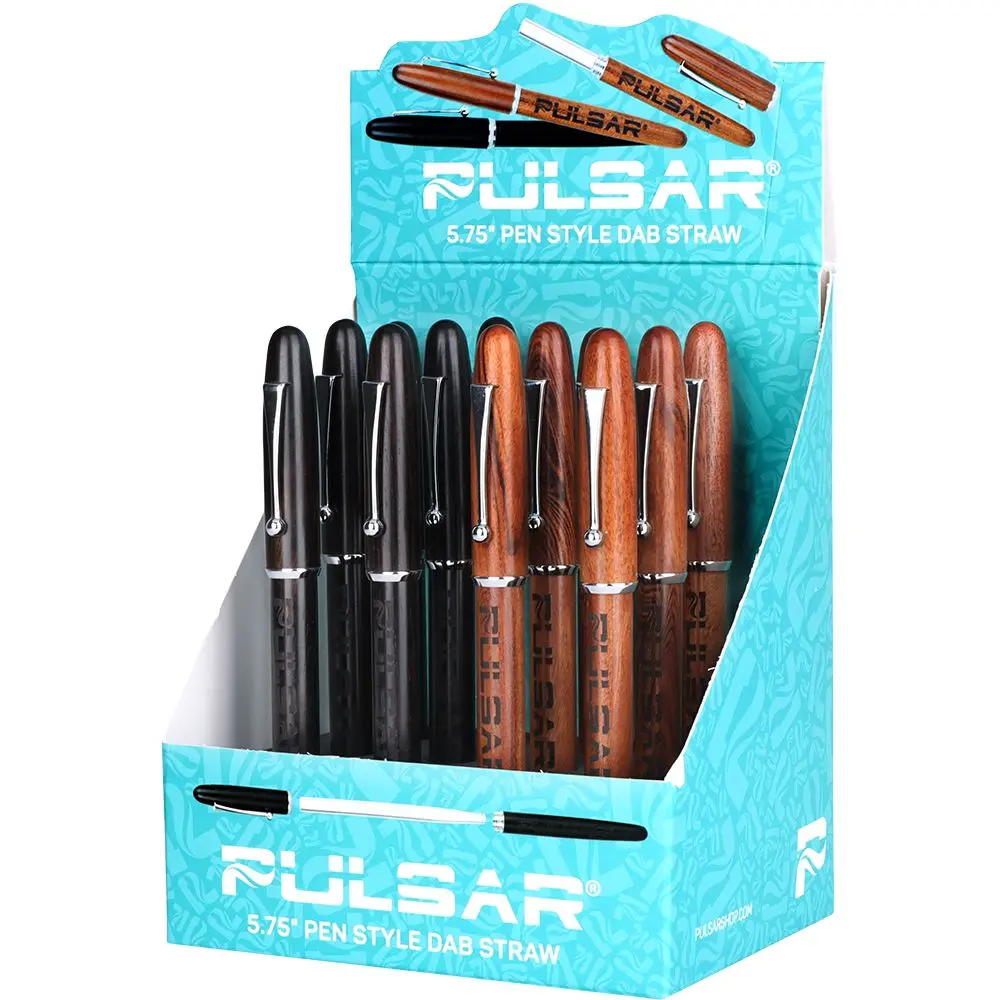 Pulsar Wood Pen Quartz Dab Straw - 5.75" 12Ct 1