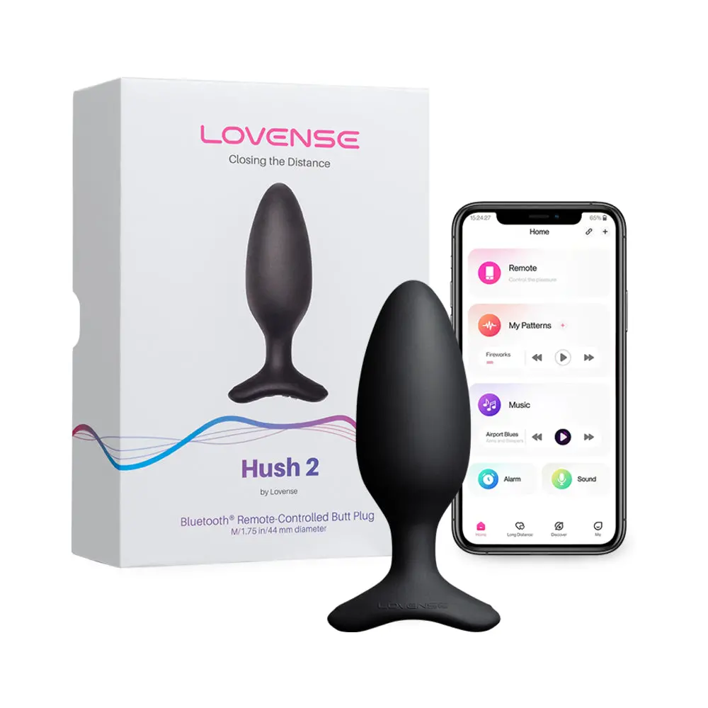 Lovense Hush 2 Bluetooth Remote-Controlled Vibrating Butt Plug M 1.75 In. 1