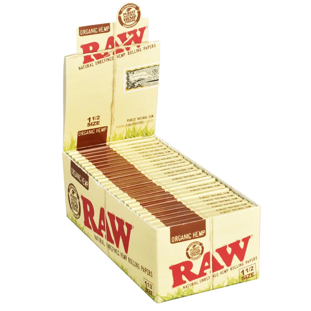 Raw Organic Hemp Rolling Papers - 25 Pcs, 1 1/2" 1