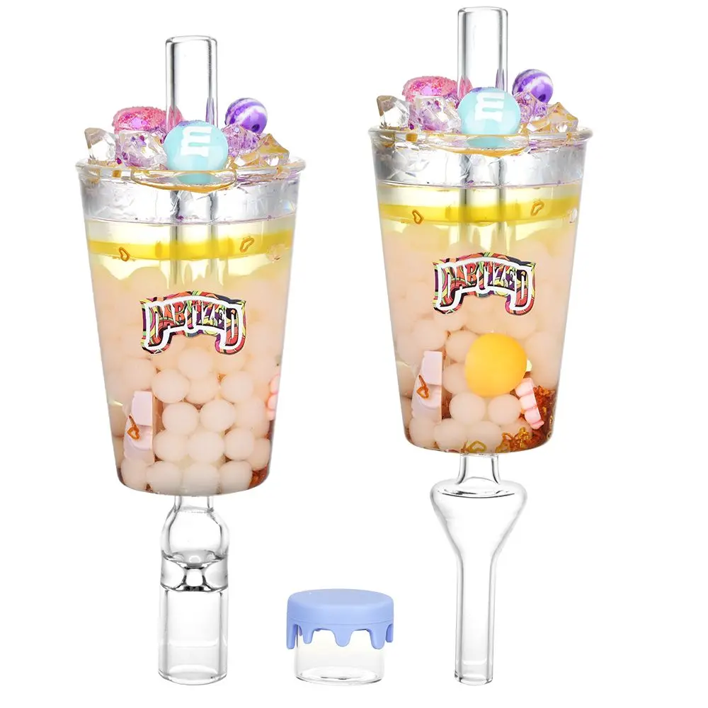 Dabtized Bottoms Up Shot Glass 2 In 1 Honey Straw - 4" / 10Mm F / Asst Designs 1