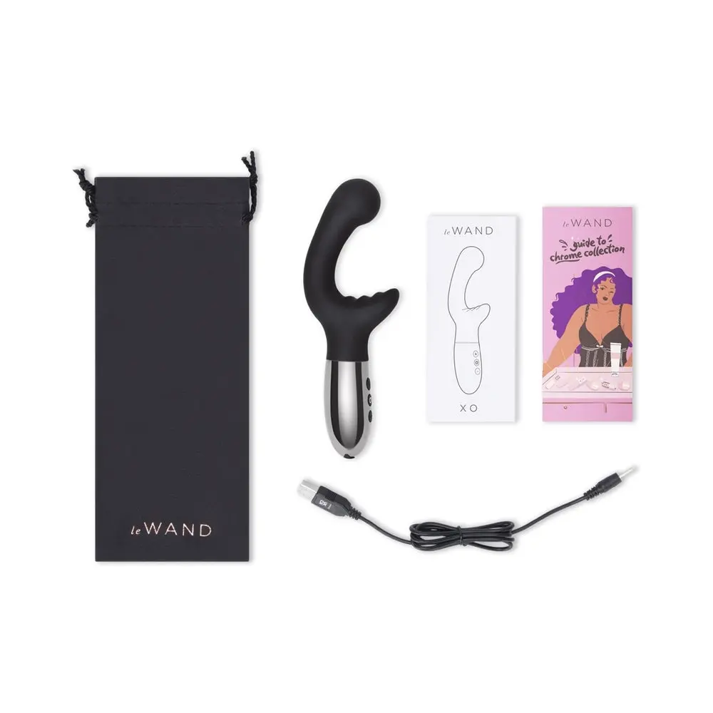 Le Wand Xo Rechargeable Double-Motor Wave Silicone Dual Stimulation Vibrator Black 1