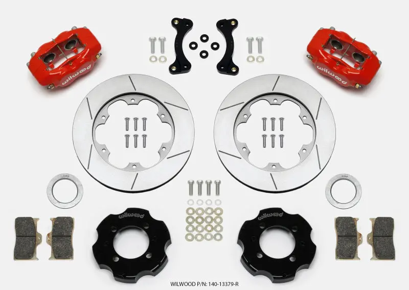 Wilwood Forged Dynalite Front Hat Kit 11.00In Gt Rotor Red 95-05 Miata 1