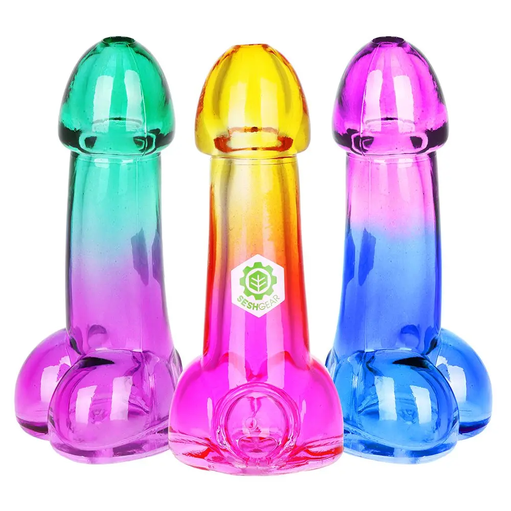 Seshgear Bi-Color Member Glass Hand Pipe - 4.75" / Colors Vary 1