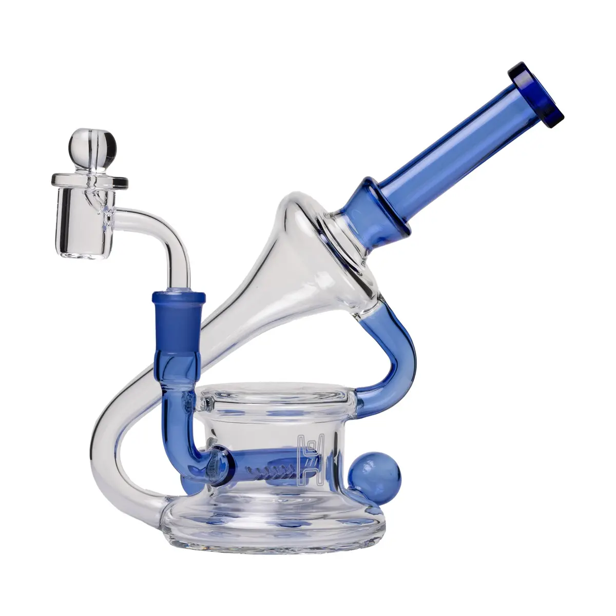 Human Grade 7.5" Recycler 45 (Triple Marble) Glass Rig 2