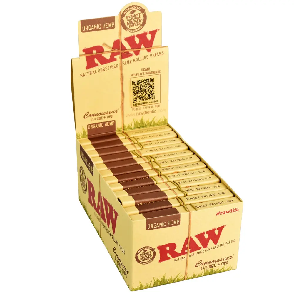 Raw Organic Hemp 1Â¼ Connoisseur Rolling Papers - 25Pc 1