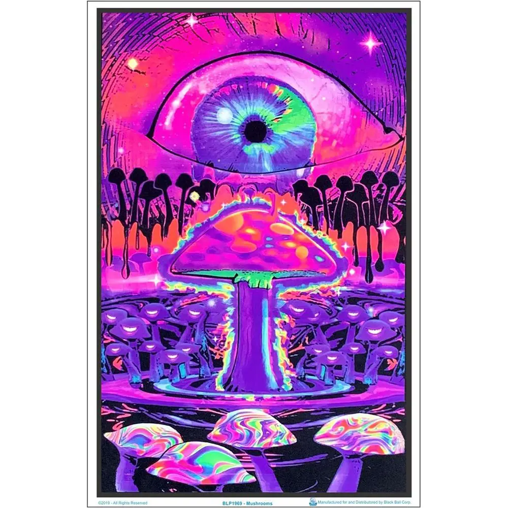 Magic Mushroom Blacklight Poster - 23"X35" 1