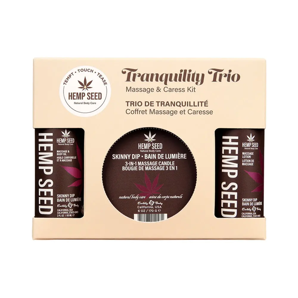 Earthly Body Hemp Seed Massage In A Box Gift Set Skinny Dip 1