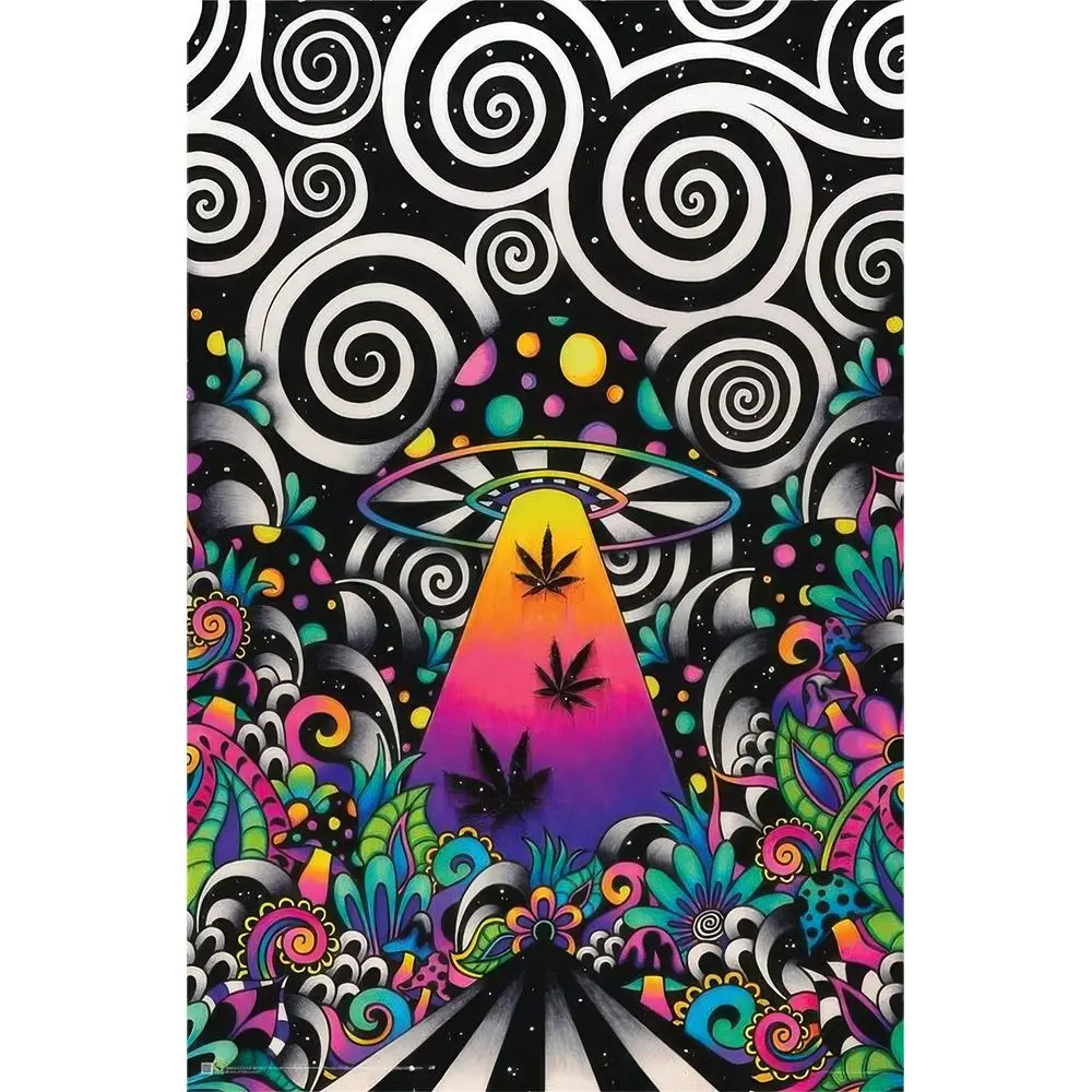 Brizland By Brizbazaar Ufo Tractor Beam Non-Flocked Black Light Poster 1