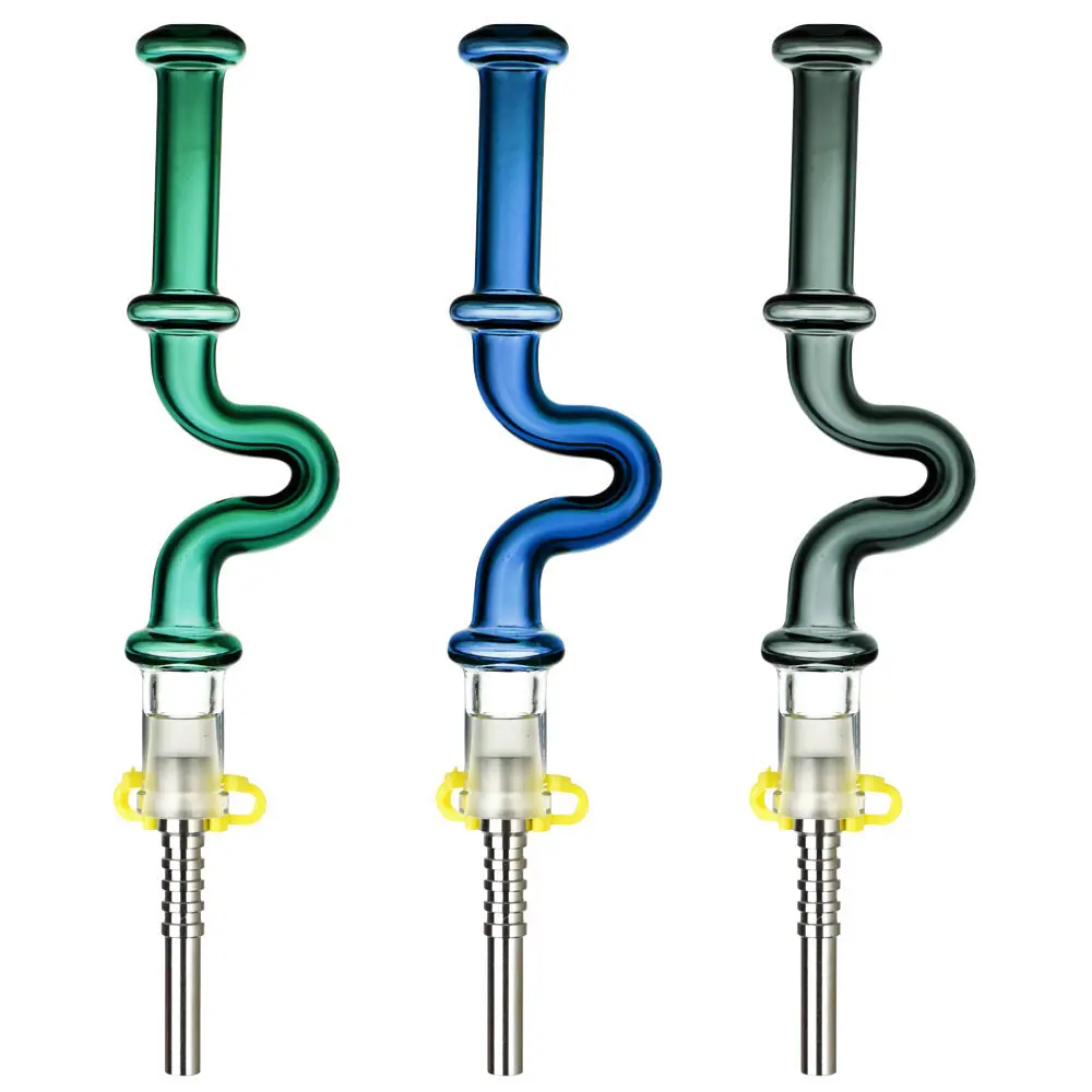 Pulsar U-Bend Neck Vapor Straw W/ Ti Tip - 5.5"/Colors Vary 1