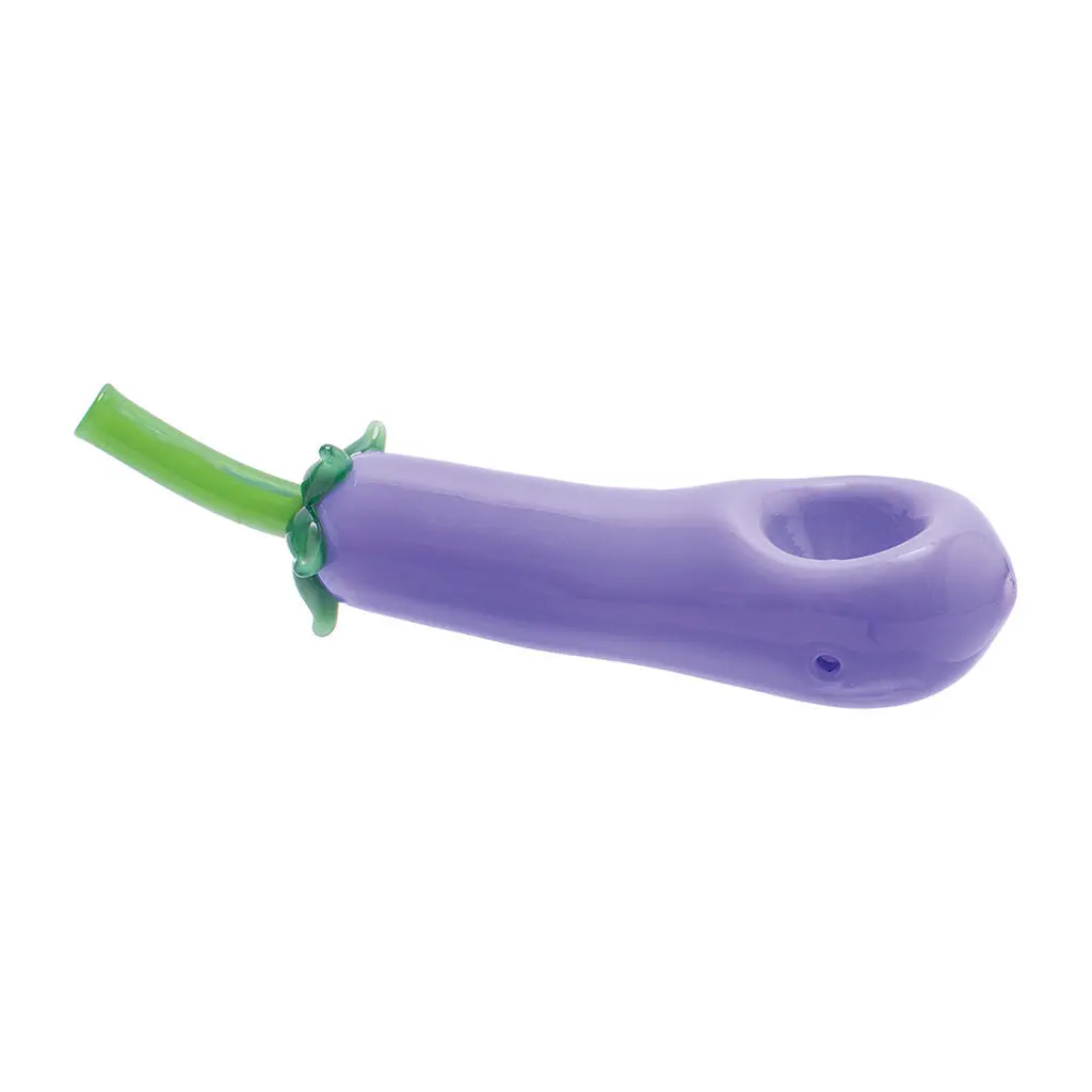 Eggplant Glass Hand Pipe 2