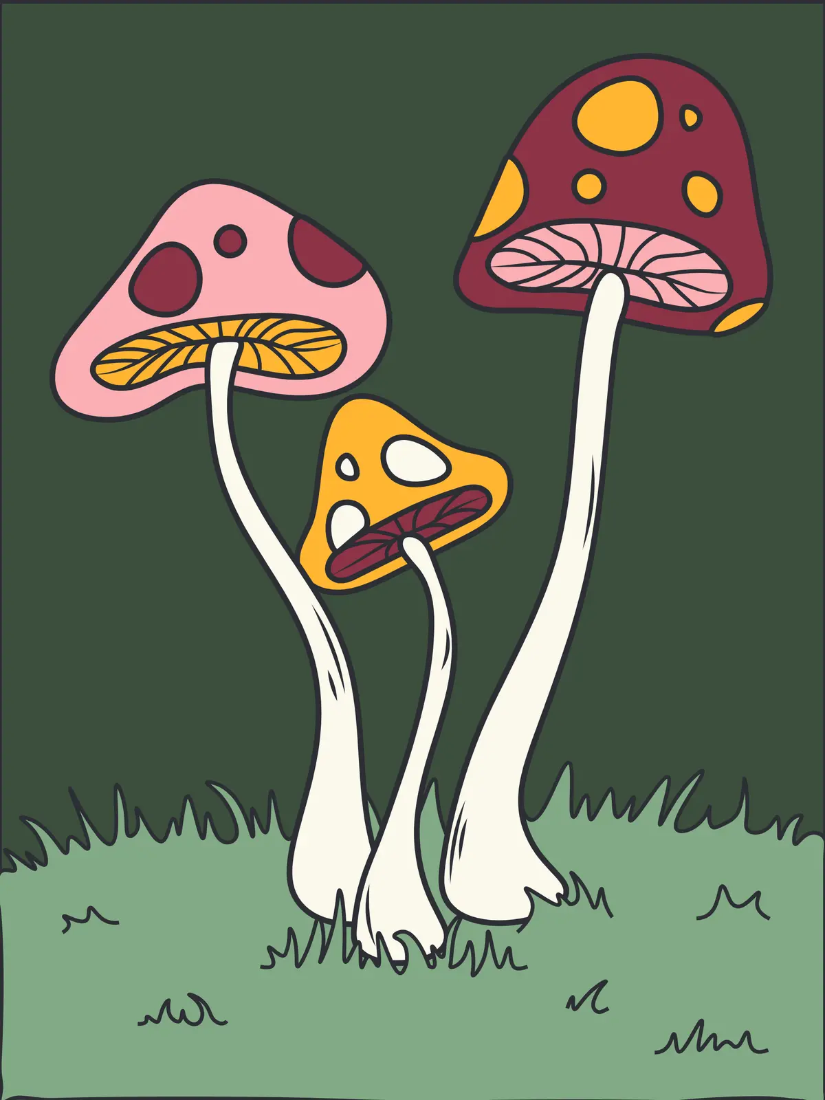 Dime Bags Velcro Label - Shrooms 1