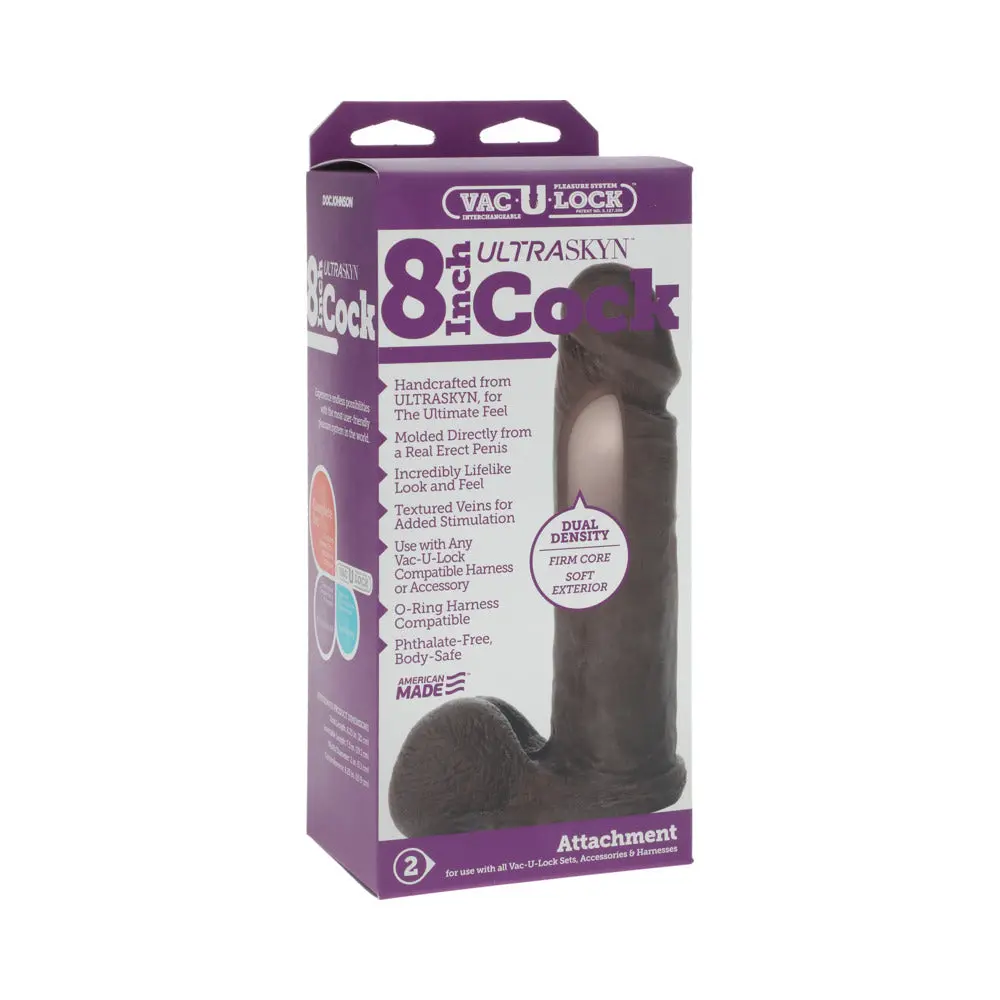 Vac-U-Lock - 8-Inch Ultraskyn Cock Black 1