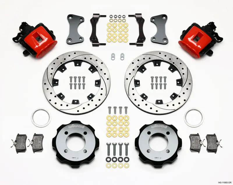Wilwood Combination Parking Brake Rear Kit 11.75In Drilled Red 2011 Fiesta Rear 1