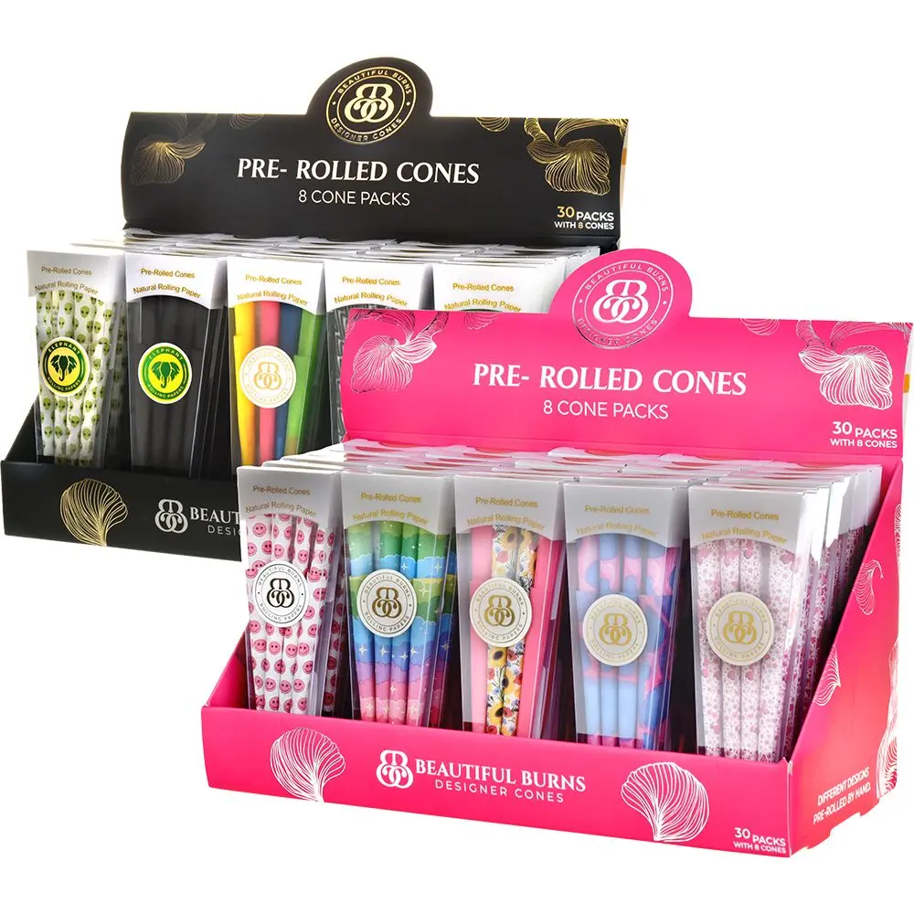 Beautiful Burns Designer Pre-Rolled Cones | Various Styles | 8Pc 1