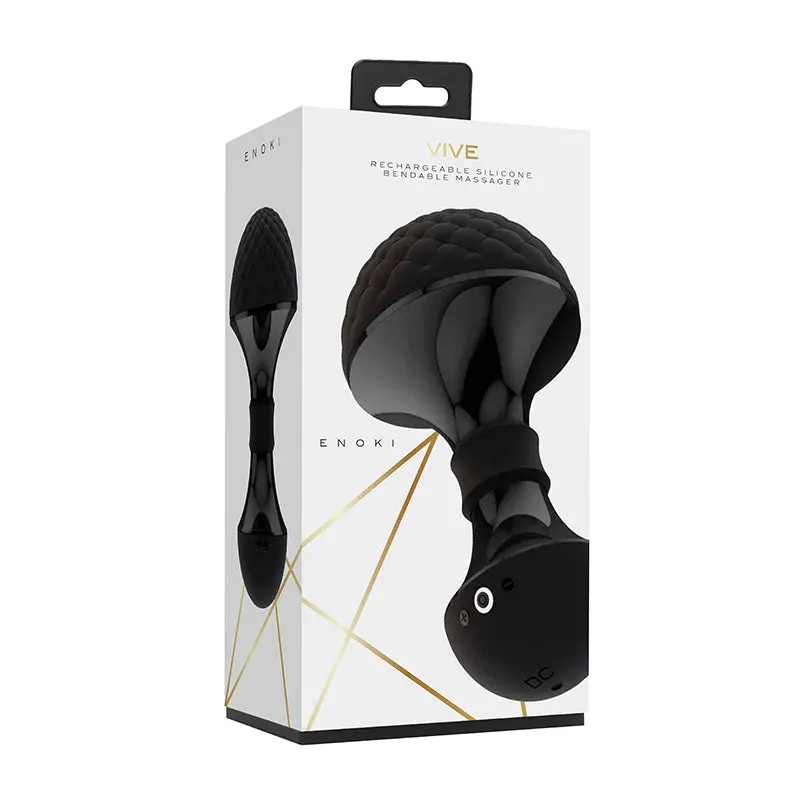 Vive Enoki Rechargeable Bendable Silicone Massager Black 1