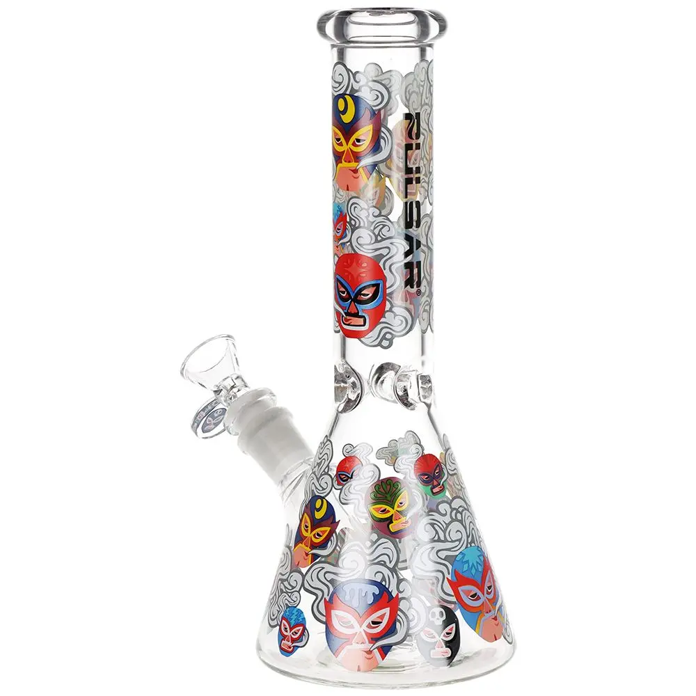 Pulsar Luchadors Beaker Glass Water Pipe - 10" / 14Mm F 2