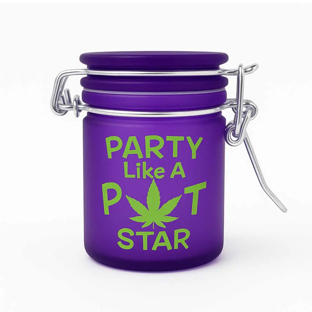 Party Like A Pot Star Glass Stash Jar 1