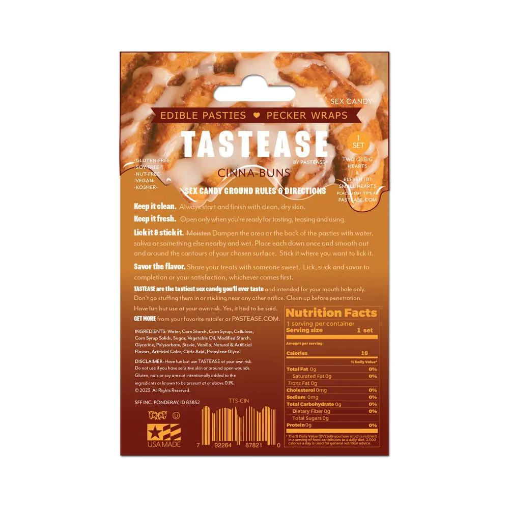 Tastease By Pastease Cinna-Buns Cinnamon Roll Candy Edible Pasties & Pecker Wraps 2