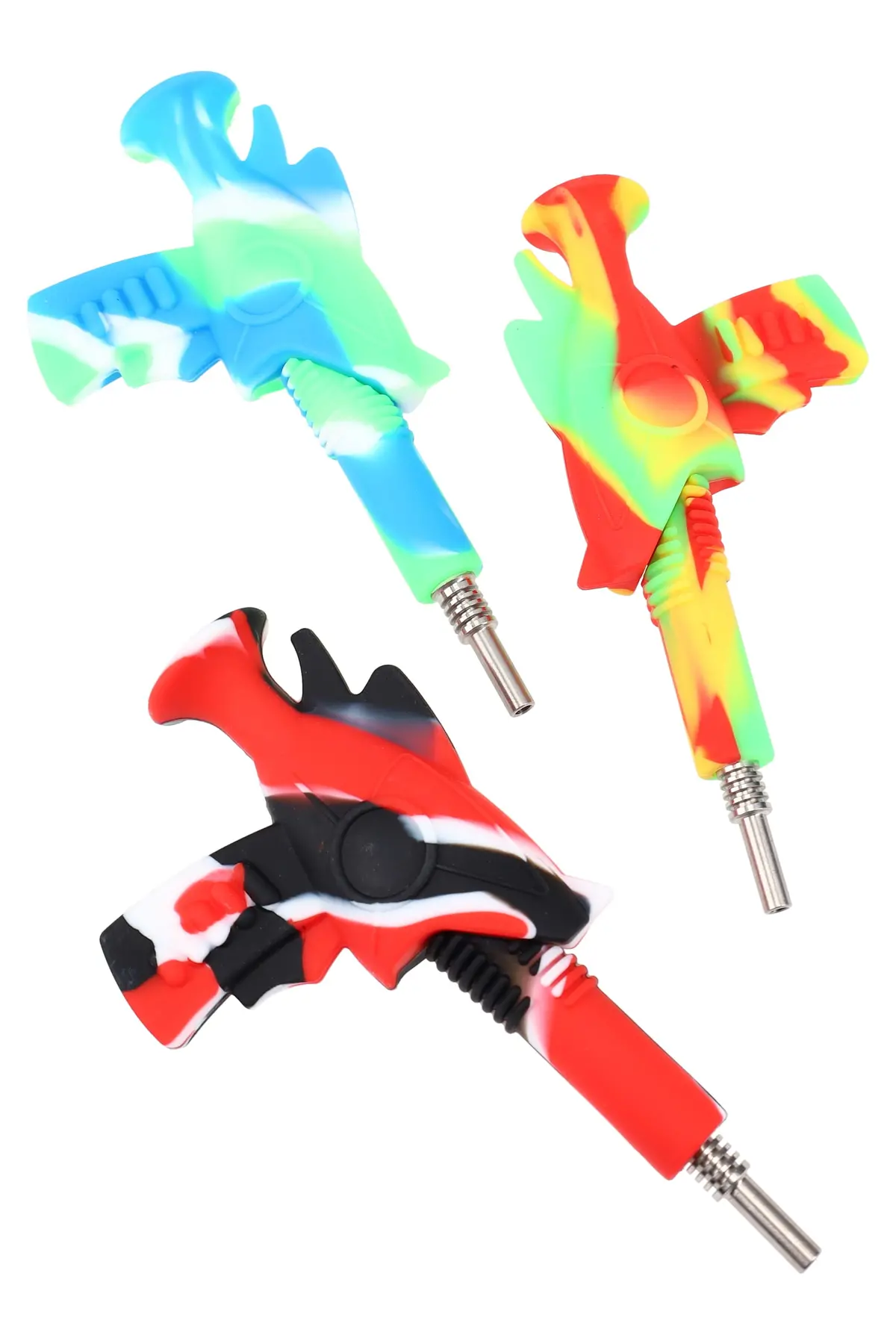 Silicone Martian Ray-Gun Dab Straw “Cosmic Zapper” – 6″ – Assorted Colors 1