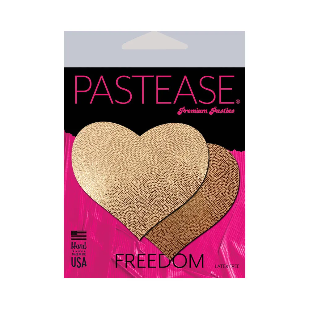 Pastease Love: Liquid Rose Gold Heart Nipple Pasties 1